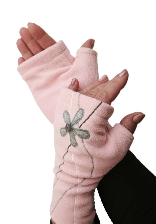 Rokavice brez prstov roza